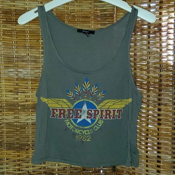 Free Spirit Motorcycle Club Tank Top Forever 21 M - Picture 1 of 4